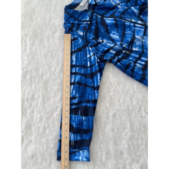 Weekends By Chico's Womens Blue Black Tie Dye Printed Jacket Size 2, US L - Picture 5 of 8